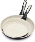 Greenpan Rio Healthy Ceramic 8" And 10" Frying Set, Black New. Price: $74.10.