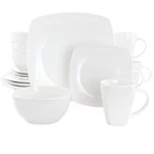 Gibson Elite Soho Lounge 16 Piece Square Fine Ceramic Dinnerware Set White New. Price: $122.98.