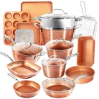 Ceramic Cookware Set 20 Piece Nonstick Pots Pans Oven Safe Gotham Steel Hammered New. Price: $299.99.