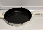 Tramontina 12'' Enameled Cast Iron Skillet With Lid White Small Chip New. Price: $47.99.