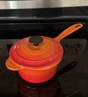 Le Creuset 1.75 Qt Signature Saucepan Lid Flame Orange Volcanic New No Box. Price: $119.97.