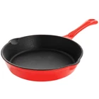 Megachef Enameled Round 8 Inch Preseasoned Cast Iron Frying Pan Red New. Price: $61.61.