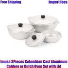 Imusa 3PIECES Colombian Cast Aluminum Caldero Or Dutch Oven Set With Lid New. Price: $35.96.