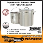 24-QT Stainless Stockpot With Lid And Basket 1124 New. Price: $115.88.