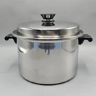 Vintage Amway Queen Stockpot 6 Quart 18/8 Stainless Steel Sauce Pan Made Usa Used. Price: $47.99.