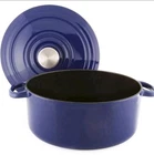 New Chantal 5QT. Round Cast Iron Dutch Oven Lid Pot Pan Cookware Cobalt Blue. Price: $179.95.