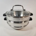 Farberware 832 Stainless Steel Steamer Insert Pot W/ Glass Lid Korea Qt Vtg Used. Price: $49.99.