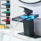 Led Bathroom Sink Matte Black Waterfall Single Hole Handle Vanity Faucets New. Price: $32.99.