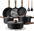 Carote Nonstick Pots And Pans, Induction Cookware Set Kitchen 16 Pcs, Black New. Price: $146.64.
