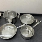 All Clad & Emeril Lagasse Copper Core 8 Piece Set Stock Pot 10" Pan Lot Used. Price: $325.00.