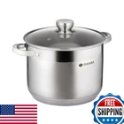 Daniks Standard 10 Quart Stainless Steel Stock Pot With Glass Lid, Tri-ply Botto New. Price: $74.52.
