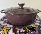 Creuset Discontinued Cassis Purple 22CM 3.5 Quart Round Dutch Oven With Lid Used. Price: $170.00.