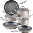 Anolon Achieve Hard Anodized Nonstick Cookware Pots And Pans Set, 9 Piece Silver New. Price: $144.00.