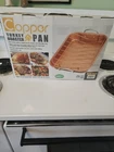 Copper Turkey Roaster Pan With Nonstick Rack Nib New. Price: $24.95.