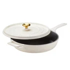 Tramontina 12" Enameled Cast Iron Skillet With Lid White - New Box. Price: $59.99.