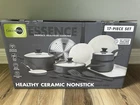Greenpan Essence 17 Piece Cookware Set Non-toxic Ceramic Nonstick Pots & Pans New. Price: $165.88.