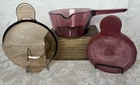 Vintage Corning Visions Cranberry 1L Saucepan, Amber Glass Skillet, Used. Price: $40.00.