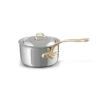 Mauviel M'cook 5-PLY Stainless Steel Sauce Pan With Lid Brass Handle, New. Price: $209.95.