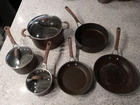 Circulon Premier Professional Hard Anodized Cookware Set 6 Pots Pans W/ Lids Used. Price: $60.00.