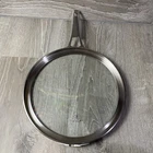 Calphalon Premier Space Saving Flat Glass Stainless Lid For 10" Pot Pan Used. Price: $22.49.
