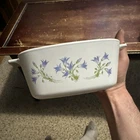 Corningware A-2-B Square Casserole Ceramic Floral White Blue Green Oven-safe Used. Price: $20.00.