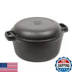 Commercial Chef 5-QT Cast Iron Dutch & Skillet Lid Stovetop/oven/outdoor New. Price: $79.42.