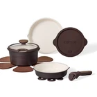 Carote 10PC Ceramic Nonstick Cookware Set With Detachable Handle Brown New. Price: $29.99.
