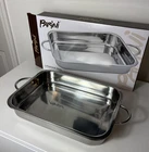 Parini Stainless Steel Lasagna Pan 14" X 10" 2" W/ Double Handles Nib New. Price: $15.36.