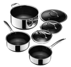 Hexclad Hybrid Nonstick 6 Piece Set 8, 3 & 2 Qt W/ Lids - Brand New!. Price: $329.95.
