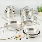Kitchenaid Tri-ply Clad Stainless Steel 12-PIECE Cookware Set, New Box Nib. Price: $274.98.