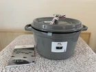 Staub Cast Iron 5 Qt, Round, Tall Dutch Oven, Graphite Grey. New. Price: $250.00.