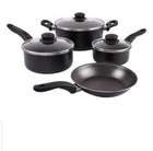 Mainstays 7 Piece Nonstick Cookware Set, Black New. Price: $21.50.