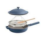 Our Place Large Always Pan 12.5 Nonstick W/ Lid & Spoon + Steamer Blue Salt New. Price: $89.99.