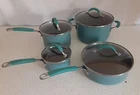 Rachael Cookware Set Nonstick 8 Piece Light Blue Gray Used. Price: $59.99.