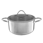 Stainless-steel Stock Pot 6-QUART Capacity Cookware With Glass Lid New. Price: $36.99.
