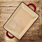 Artisan 13 X 9 Enamel Cast Iron Lasagna Casserole Pan Red Crock Pot New. Price: $45.00.