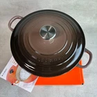 Creuset Cocotte 24CM 9.5IN 4.5QT Truffle Brown Cast Iron Enamel Pot Used. Price: $296.88.