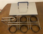 Egg Cooker, (6 Set) 3" Rings With Lid Great For Hashbrowns, Pancakes New. Price: $57.50.