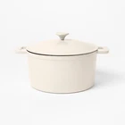 7.5QT Enamel Dutch Oven Stock Pot Cream - Figmint New. Price: $44.99.