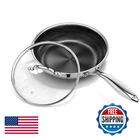 8 Inch Nonstick Frying Pan With Lid, Titanium Ceramic Tri-ply Stainless Steel New. Price: $70.99.