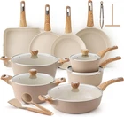Sensarte Non Stick Cookware Set Ceramic Taupe Explosion-proof Glass 26 Pcs New. Price: $119.00.