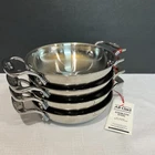 (4) All-clad Stainless Steel 6" Mini Gratin Pans Dessert Casserole Single Serve New. Price: $139.50.