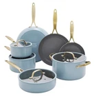 Greenpan Jewel Pro 11-PIECE Cookware Set Hard Anodized Nonstick Blue *box Damage New. Price: $143.99.
