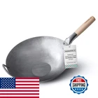Mammafong Flat Bottom Carbon Steel Pan - Hand Hammered Woks Stir Fry New. Price: $104.97.