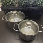 Lot Of 2 Vintage Transtherm Wmf Cromargan Stainless Steel Sauce Stock Pots Used. Price: $49.99.
