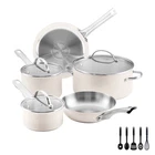 Farberware Luster Classic Stainless Steel Cookware 14PC Set Induction White New. Price: $101.67.