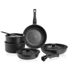 Olixis 12PCS Non-stick Pots Cookware Set W/ Detachable Handle For Kitchen,black New. Price: $54.84.