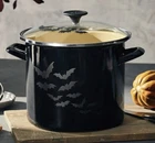 Le Creuset Halloween Bat 8 Qt Enamel Steel Stock Pot W/ Glass Lid Nib New. Price: $170.00.