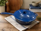 Bruntmor 12" Enameled Cast Iron Skillet Deep Saute Pan Lid Double Handle Used. Price: $19.00.