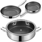 Inqibee 6 Qt Hybrid Tri-ply Stainless Steel Non Stick Saut Pan Lid 8.5-10 Inch New. Price: $119.53.